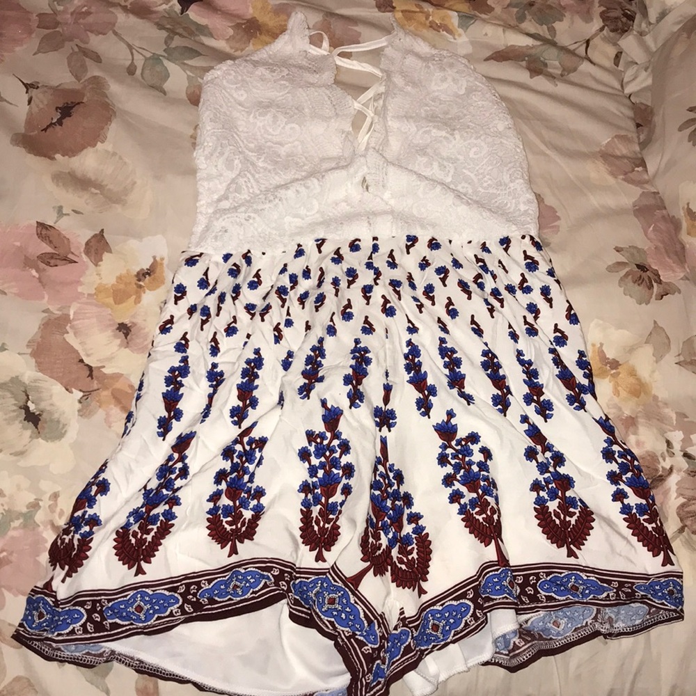 Lace up romper